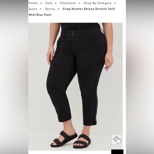 Torrid crop aviator utility plus pants black 24